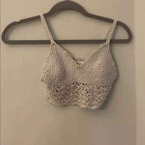 Tan crochet bralette